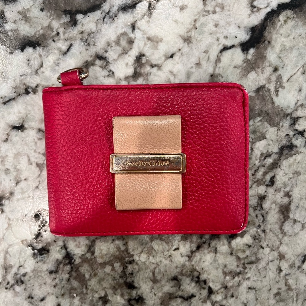 Dark Pink See By Chloe Key Wallet